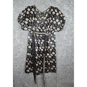 Zara Basic Shift Dress Short Sleeve Mini Length  Black Women's Size L Office